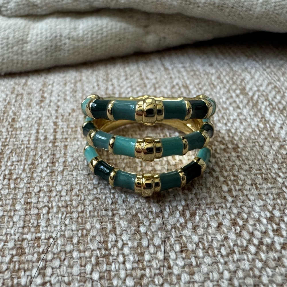 Gold Kendra Scott Enamel Ring